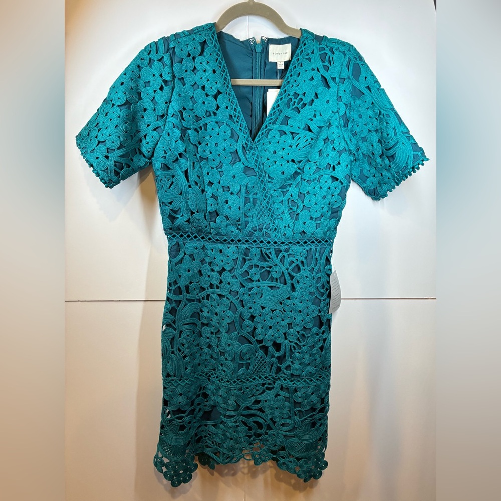 NWT Adelyn Rae Teal Lace Mini Dress Size Small